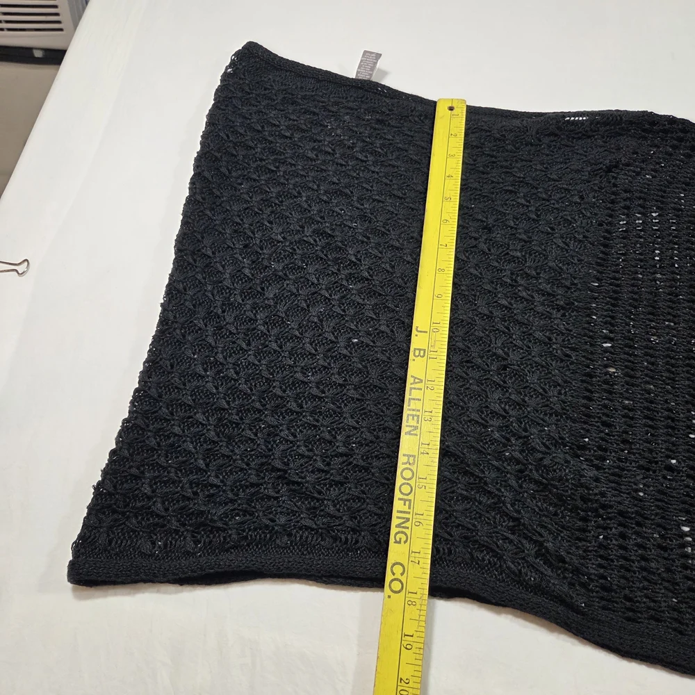 Open Stitch J.Jill Poncho Cape Black Women's Sweater Cover Up One Size NWT BOHO - Picture 7 of 9